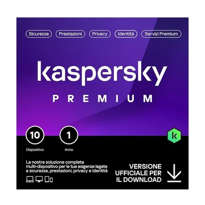 Kaspersky Premium 2026 — 10 dispositivi · 1 anno
