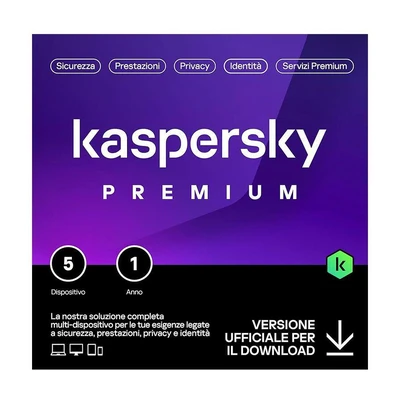 Kaspersky Premium 2026 — 5 dispositivi · 1 anno