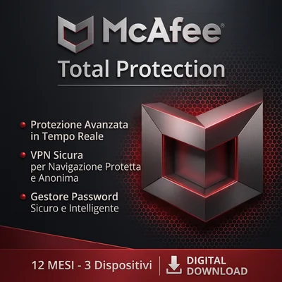 McAfee Total Protection 2026 — 3 dispositivi · 1 anno