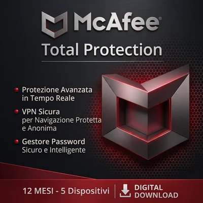 McAfee Total Protection 2026 — 5 dispositivi · 1 anno